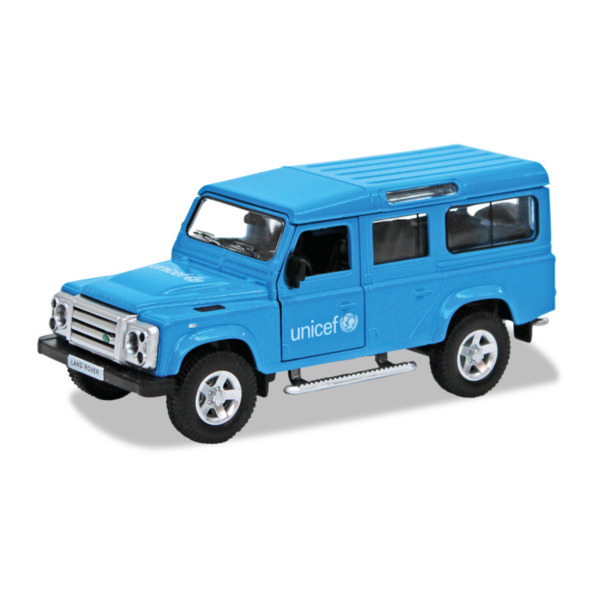 Coche de juguete con forma de Range Rover 4x4, en color azul de UNICEF