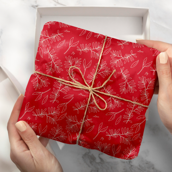 Imagen de paquete de regalo envuelto en el papel de regalo organic grana