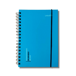 Imagen portada del cuaderno A5 de color azul cian