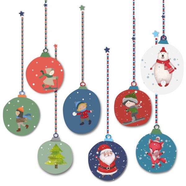 Vinilos adhesivos para ventanas de navidad, con imágenes variadas de dibujos navideños