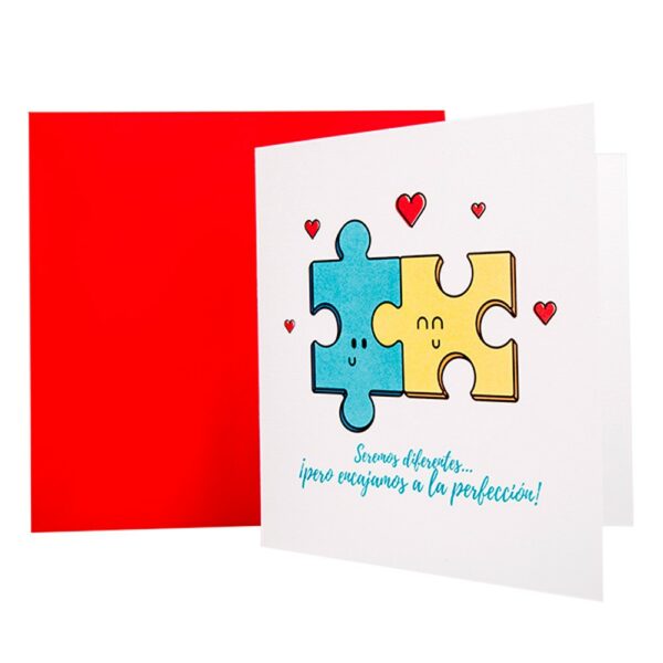TARJETA DE FELICITACIÓN "PUZZLE LOVERS"