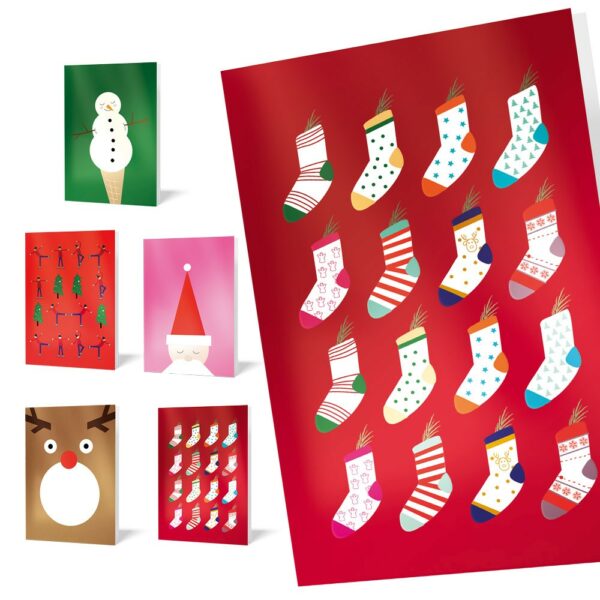 10 TARJETAS DE NAVIDAD "COLORFUL"