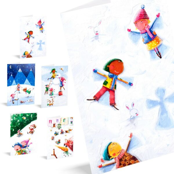 10 TARJETAS DE NAVIDAD "FESTIVE ONE WORLD"