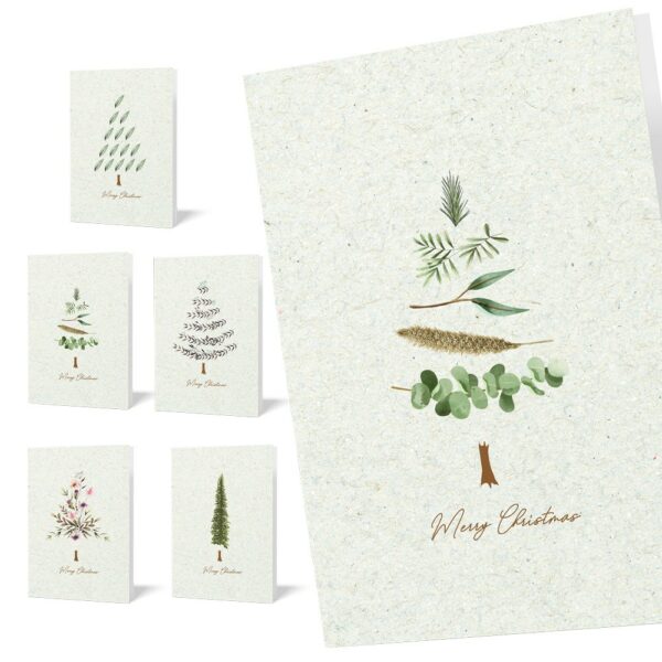 10 TARJETAS DE NAVIDAD "ORGANIC TREES"