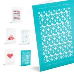 10 TARJETAS DE NAVIDAD "RED AND TEAL"
