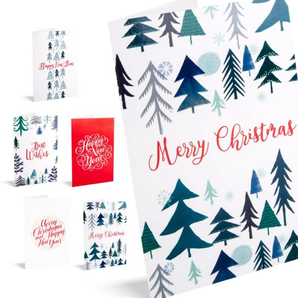 10 TARJETAS DE NAVIDAD "TREES"