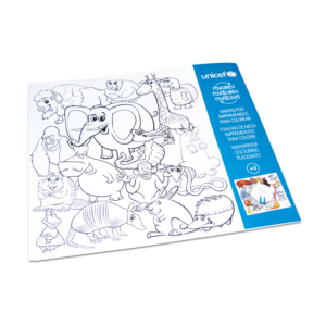 Manteles individuales impermeables para colorear con formas variadas de animales