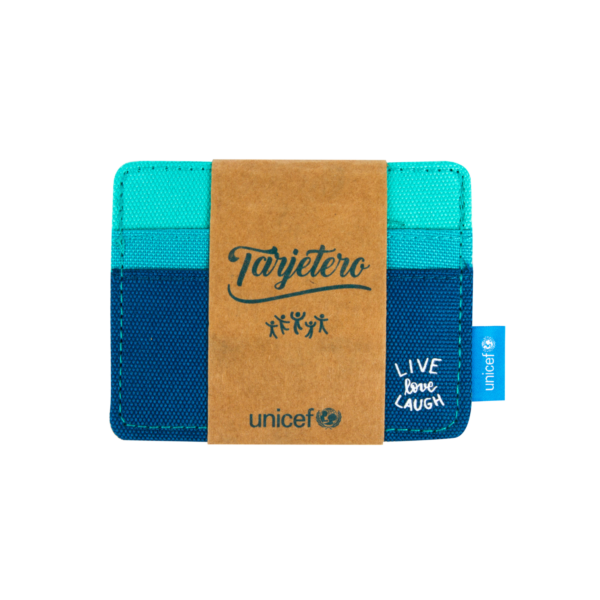 Tarjetero tuquesa y azul de la tienda online de unicef