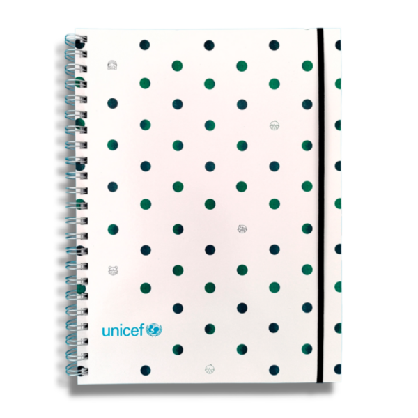 Imagen de portada del cuaderno A4 con diseño de topos